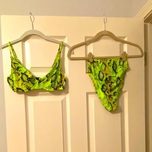 Bikini- lime snakeskin
